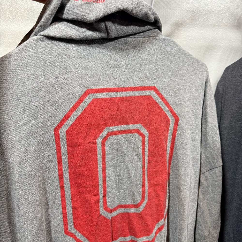 ⚡️PINK Victoria’s Secret Ohio State Buckeyes Hoodie Gray L Zip Side Rare - Picture 5 of 5